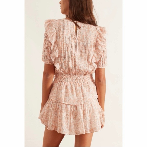 LOVESHACKFANCY Natasha Dress Vanilla Foam Ditsy Floral Print Size XS Cotton - Picture 6 of 16